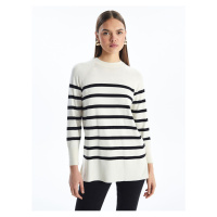 LC Waikiki Lw - Crew Neck Striped Long Sleeve Women's Knitwear Tunic