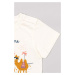 Bavlněné dětské tričko zippy béžová barva