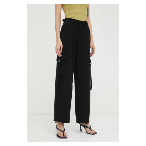 Kalhoty Drykorn dámské, černá barva, jednoduché, high waist