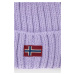 Čepice z vlněné směsi Napapijri fialová barva, z husté pleteniny