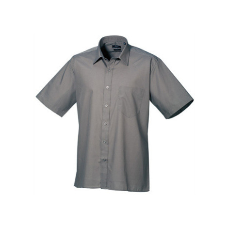 Premier Workwear Pánská košile s krátkým rukávem PR202 Dark Grey -ca. Pantone 431