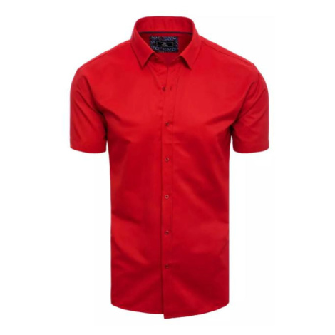 Červená pánská košile s krátkým rukávem DStreet