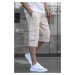 Madmext Stone Color Cargo Pocket Capri Men's Trousers 6331