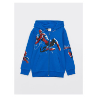 LC Waikiki Hooded Spiderman Printed Long Sleeve Boys' Zipper Sweatshirt