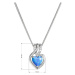 Náhrdelník se syntetickým modrým opálem srdce a zirkony 12076.3 blue