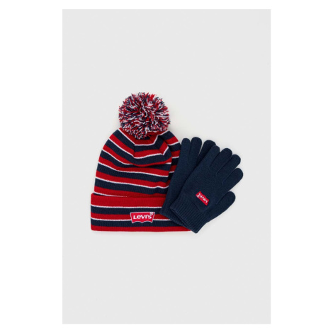 Čepice a dětské rukavice Levi's tmavomodrá barva Levi´s