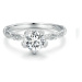 GRACE Silver Jewellery Stříbrný prsten Leticia 1 ct MOISSANITE + CERTIFIKÁT P-MSR018/54 GRA 2188