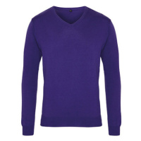 Premier Workwear Pánský pletený svetr PR694 Purple -ca. Pantone 269