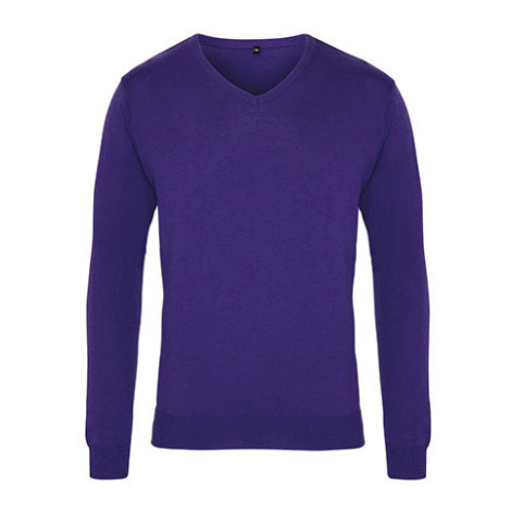 Premier Workwear Pánský pletený svetr PR694 Purple -ca. Pantone 269