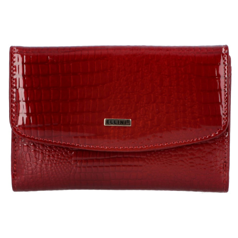 Praktická dámská kožená peněženka s velkou kapsou na drobné Kartis, červená Ellini