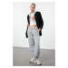 Trendyol Grey Melange Balloon Fit Thick Polar Fleece Normal Waist Knitted Sweatpants