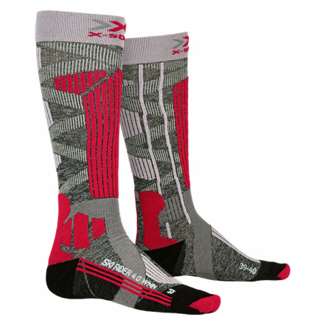 Ponožky X-Socks SKI RIDER 4.0 červená|šedá