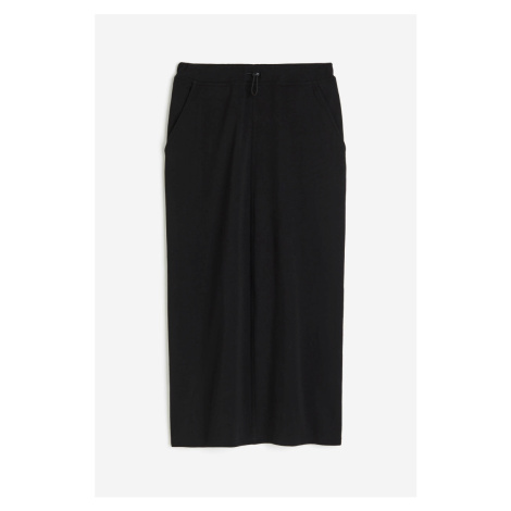 H & M - Tepláková pouzdrová sukně - černá H&M