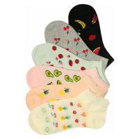 Dámské veselé ponožky s ovocem CW396 - 3bal vícebarevná