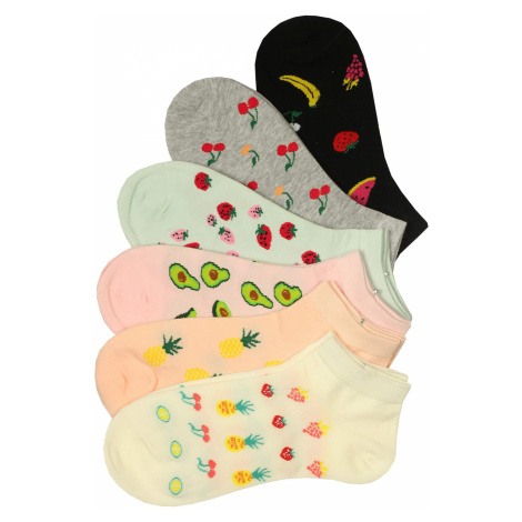 Dámské veselé ponožky s ovocem CW396 - 3bal vícebarevná PESAIL