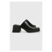 Kožené pantofle Vagabond Shoemakers Hennie dámské, černá barva, na podpatku