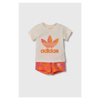 Dětská bavlněná souprava adidas Originals oranžová barva