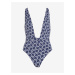 Tmavě modré dámské vzorované jednodílné plavky Tommy Hilfiger Underwear