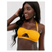 Miss Selfridge crinkle bandeau bikini top in yellow