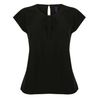 Henbury Dámské elegantní triko s plisováním H597 Black