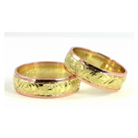 Snubní prsteny ze žlutého a červeného zlata 0083 + DÁREK ZDARMA