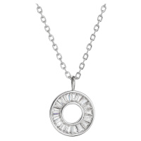 Evolution Group Stříbrný náhrdelník kulatý se zirkony 12069.1