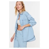 Trendyol Blue Basic Denim Shirt