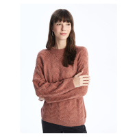 LC Waikiki Crew Neck Self-Patterned Long Sleeve Women's Knitwear Sweater