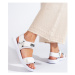 Pk Pěkné sandály dámské bílé bez podpatku ruznobarevne