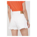 Bavlněné šortky Polo Ralph Lauren dámské, bílá barva, hladké, high waist