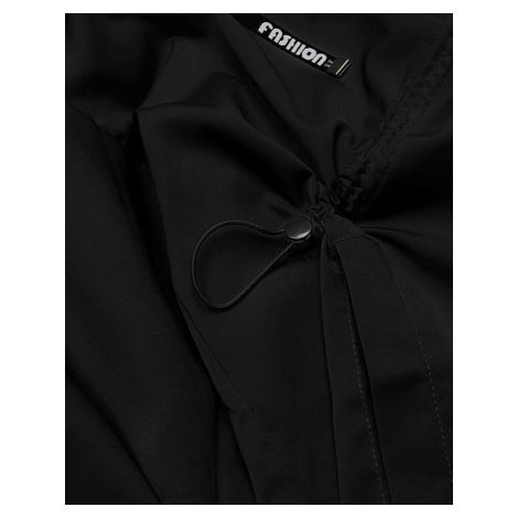 Tenký černý dámský přehoz přes oblečení s kapucí (B8118-1) S'WEST