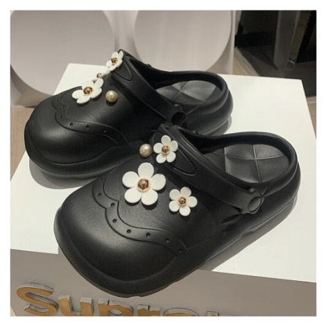 Gumové pantofle letní stylové boty s 3D květinami