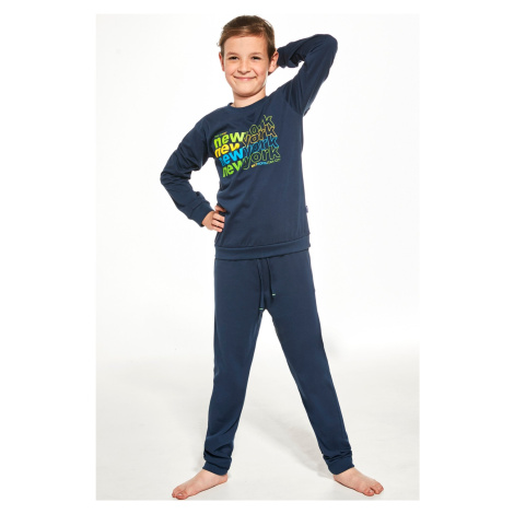 Chlapecké pyžamo Cornette New York - bavlna Tmavě modrá