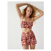 Koton Floral Crop Top with Straps