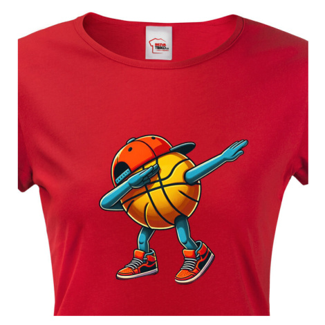 Dámské triko Basketbalový míč dab dance - vtipné basketbalové tričko BezvaTriko