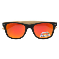 Polarzone Polarzone Oranžové dřevěné polarizační brýle Wayfarer 