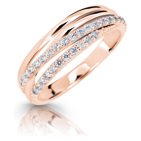 Cutie Jewellery Třpytivý prsten z růžového zlata Z6716-3352-10-X-4 48 mm