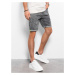 Men's denim marbled shorts - gray V2 OM-SRDS-0117