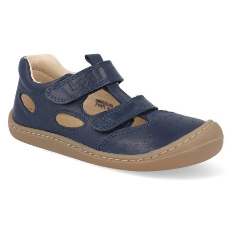 Barefoot dětské sandály Koel - Bep Medium Napa Velcro Blue modré Koel4kids