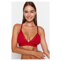 Trendyol Red Polyamide Lace Detailed Rope Strap Covered Bralette Knitted Bra