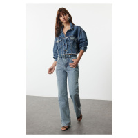 Trendyol Blue High Waist Wide Leg Jeans