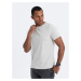 Ombre Clothing Bavlněné klasické šedé tričko s krátkým rukávem V3 TSBS-0146