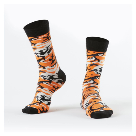 Oranžové camo pánské ponožky FASARDI