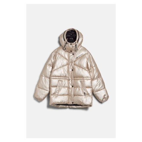 Bunda karl lagerfeld metallic puffer jacket light gold