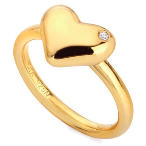 Hot Diamonds Romantický pozlacený prsten s diamantem Jac Jossa Soul DR276
