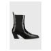 Kožené kotníkové boty Vagabond Shoemakers Alina dámské, černá barva, na podpatku