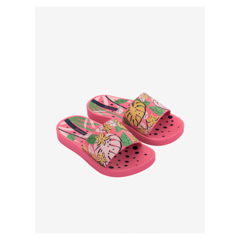 Růžové dívčí vzorované pantofle Ipanema