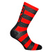 SIX2 Cyklistické ponožky klasické - LUXURY MERINO - černá/červená