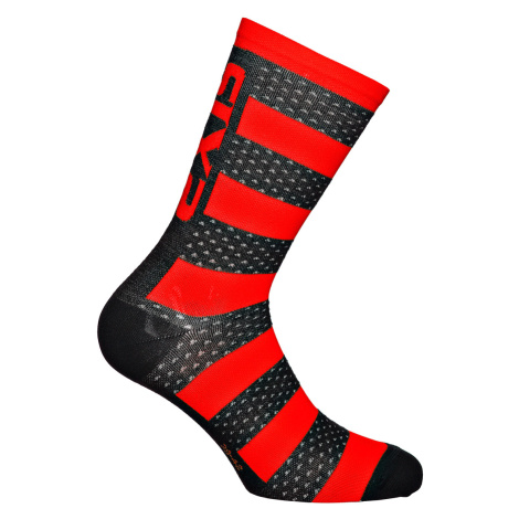 SIX2 Cyklistické ponožky klasické - LUXURY MERINO - černá/červená