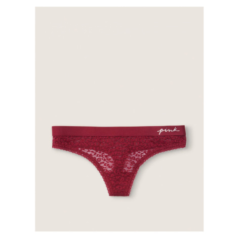 Tanga Victorias Secret Pink Lace Logo vínová